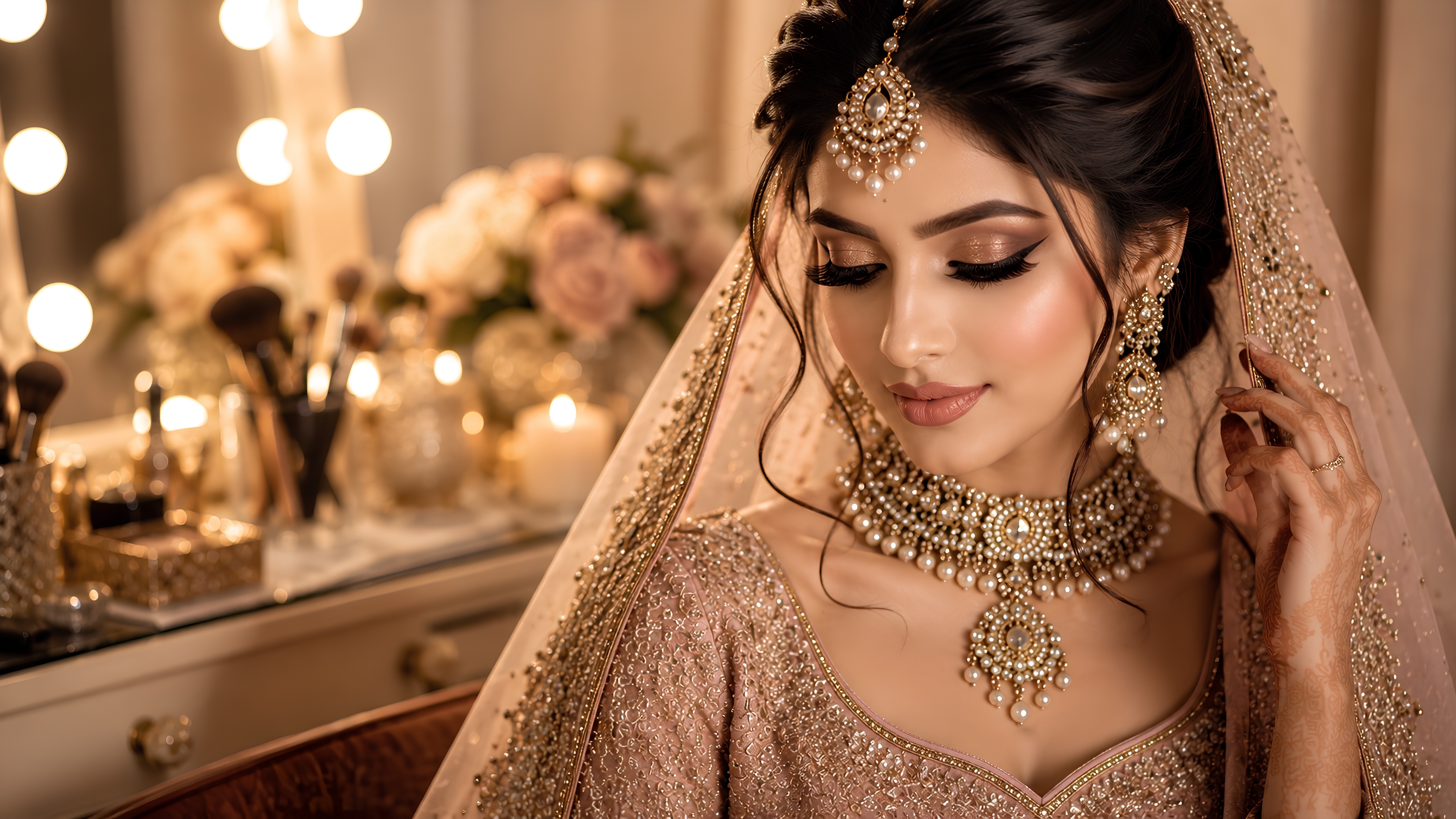 Bridal makeup artistry at Aura